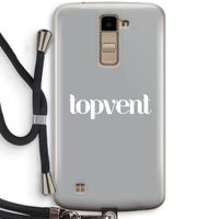 Topvent Grijs Wit: LG K10 (2016) Transparant Hoesje met koord