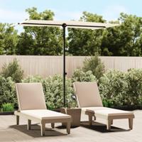 VidaXL Parasol met aluminium paal 180x110 cm zandwit VidaXL Parasol met aluminium paal 180x110 cm zandwit