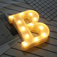 Alfabet B Engelse letter vorm decoratieve licht droge batterij aangedreven warm wit staande opknoping LED vakantie licht