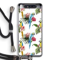 Kleurrijke papegaaien: Samsung Galaxy A80 Transparant Hoesje met koord