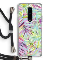 Tropical Palms Blue: OnePlus 8 Transparant Hoesje met koord