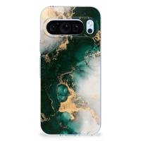 TPU Siliconen Hoesje voor Google Pixel 9 | 9 Pro Marmer Groen