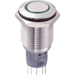 TRU COMPONENTS 701907 LAS2GQF-11E/G/12V/S/P Vandalismebestendige druktoets 250 V/AC 3 A 1x aan/(aan) Moment Groen 1 stuk(s)