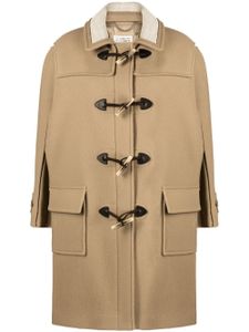 Maison Margiela duffle-coat en laine à simple boutonnage - Marron