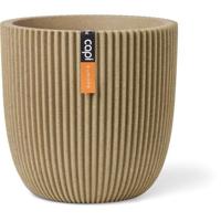 Bolvormige bloempot - CAPI EUROPE - Groef NL - 35 x 34 cm - Beige