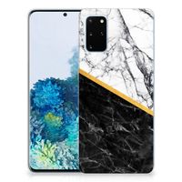 Samsung Galaxy S20 Plus TPU Siliconen Hoesje Marmer Wit Zwart - Origineel Cadeau Man