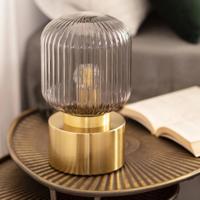 Art deco tafellampje goud met glazen kap &apos;Jettie&apos;