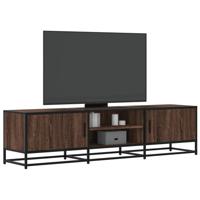 Tv-meubel 160x35x41 cm bewerkt hout metaal bruin eikenkleur