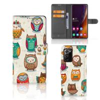 Samsung Galaxy Note20 Ultra | Telefoonhoesje | Met pasjeshouder | Vrolijke Uilen