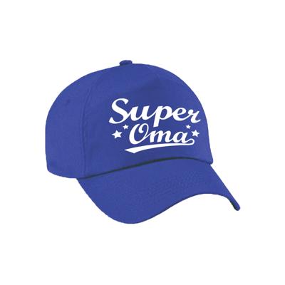 Super oma cadeau tekst petje - baseball cap - blauw - voor volwassenen - cadeau voor oma - moederda Super oma cadeau tekst petje - baseball cap - blauw - voor volwassenen - cadeau voor oma - moederda