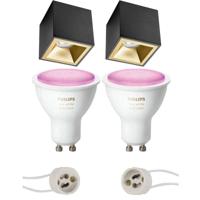 Philips Hue Opbouwspot Set GU10 - Mat Zwart/Goud - Bluetooth