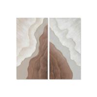 Schilderij Home ESPRIT Wit Bruin Abstract Scandinavisch 50 x 3 x 100 cm (2 Stuks)