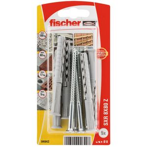 Fischer 94642 schroefanker & muurplug 5 stuk(s) Schroef- & plugset 80 mm