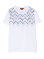 Missoni Kids t-shirt en coton à imprimé zigzag - Blanc