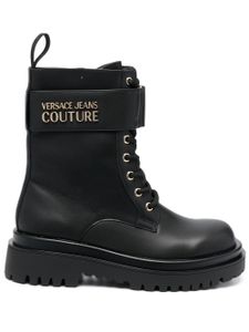 Versace Jeans Couture bottines à plaque logo - Noir