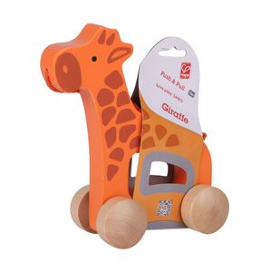 Houten duw & rol giraffe