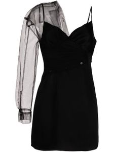ACT Nº1 robe courte asymétrique en satin - Noir