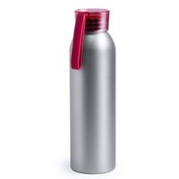 Aluminium drinkfles/waterfles met rode dop 650 ml - thumbnail