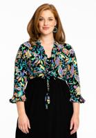 Yoek Bolero met ruches FOLK | Zwart | Maat 58/60 Yoek Bolero met ruches FOLK | Zwart | Maat 58/60