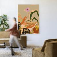 Urban Cotton Wandkleed 'The Power Of One' 145 x 190cm in Frame - black