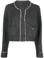 PINKO cardigan en laine à ornements en cristal - Gris