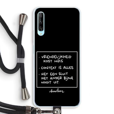 Mijn Motto's: Huawei P Smart Pro Transparant Hoesje met koord