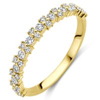 Ring Rijzetting geelgoud-diamant wit 0,44 ct Hsi 3 mm - thumbnail