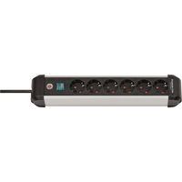 Brennenstuhl 1391030600 Alu-Line PDU | Stekkerdoos | 16A met 6x Type F Stopcontacten | Aan/uit Schakelaar | 3 meter