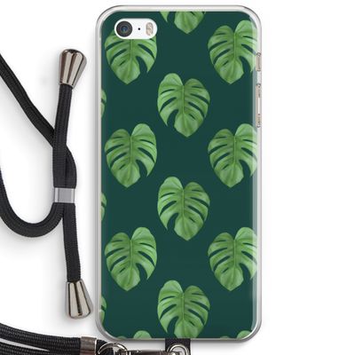 Monstera leaves: iPhone 5 / 5S / SE Transparant Hoesje met koord