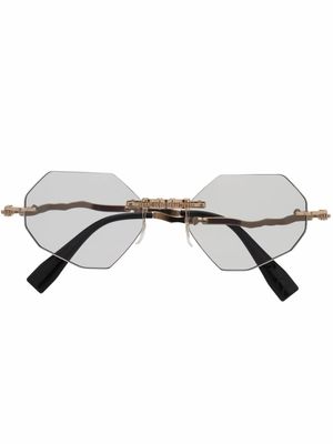 Kuboraum lunettes de soleil à monture géométrique - Noir