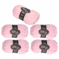 5x stuks roze acryl garen 80 meter