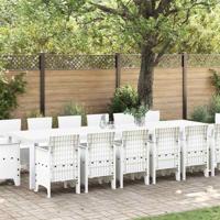 15-delige Tuinset poly rattan wit