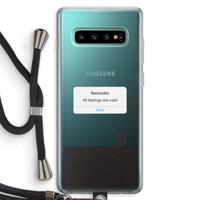 Reminder: Samsung Galaxy S10 Plus Transparant Hoesje met koord