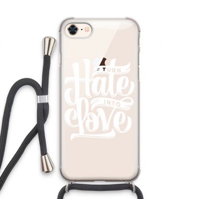 Turn hate into love: iPhone 7 Transparant Hoesje met koord