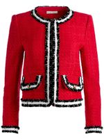 alice + olivia veste en tweed Landon à coupe crop - Rouge - thumbnail