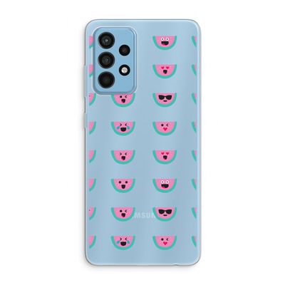 Smiley watermeloenprint: Samsung Galaxy A52 Transparant Hoesje