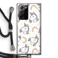 Rainbow Unicorn: Samsung Galaxy Note 20 Ultra / Note 20 Ultra 5G Transparant Hoesje met koord