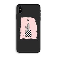 Zwart-wit cactus: iPhone X Biologisch afbreekbaar hoesje