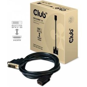 CLUB3D DVI to HDMI 1.4 Cable M/F 2 meter Bidirectional