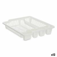 Afdruiprek voor Keukengootsteen 46 x 8 x 37,5 cm Wit Plastic (12 Stuks) - thumbnail