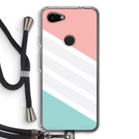 Strepen pastel: Pixel 3a Transparant Hoesje met koord