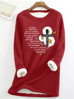 Women's Mercyme I Can Only Imagine Daisy Cross Christian Casual Crew Neck Fleece Sweatshirt - thumbnail