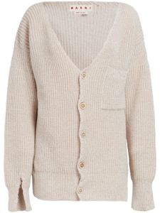 Marni cardigan en laine vierge à col v - Marron