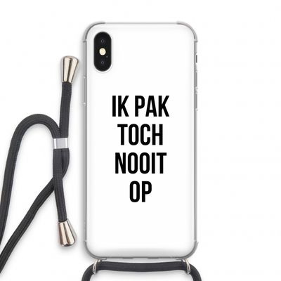 Ik pak nooit op: iPhone X Transparant Hoesje met koord