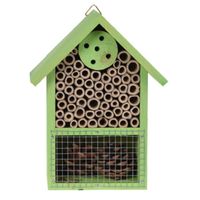 Groen insectenhotel huisje 20 cm - thumbnail