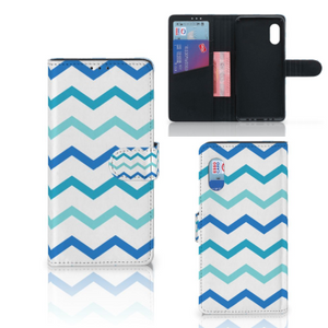 Samsung Xcover Pro Telefoon Hoesje Zigzag Blauw