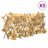 VidaXL Kunstplant esdoornblad latwerk 5st uittrekbaar 180x30 cm oranje