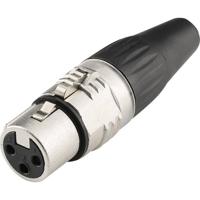 Hicon HI-X3CF-V XLR-connector Koppeling, recht Aantal polen: 3 Zwart, Zilver 1 stuk(s) - thumbnail