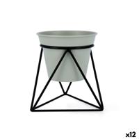 Bloempot met standaard Vinthera Moa Groen Metaal 14,5 x 12,5 x 15 cm (12 Stuks)