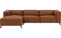 Goossens Bank Calvin cognac, micro leer, 3,5-zits, modern design Goossens Bank Calvin cognac, micro leer, 3,5-zits, modern design